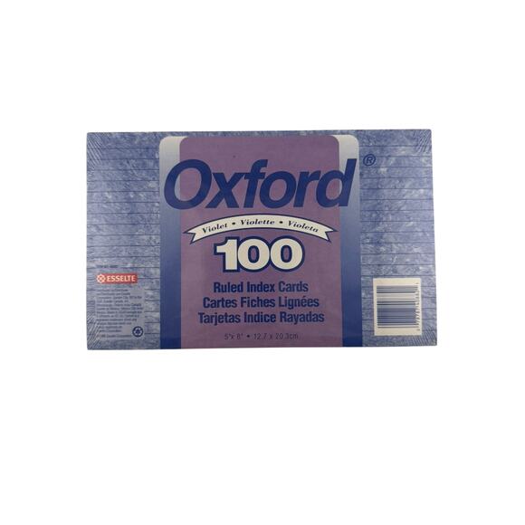 Oxford Violet Index Cards – 100 Pack of 5x8 - Picture 1 of 3